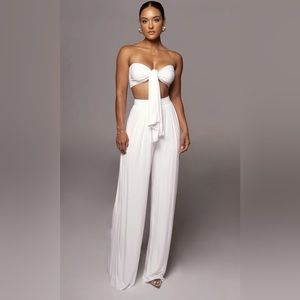 JLUXLABEL Ivory Wide Leg Pants